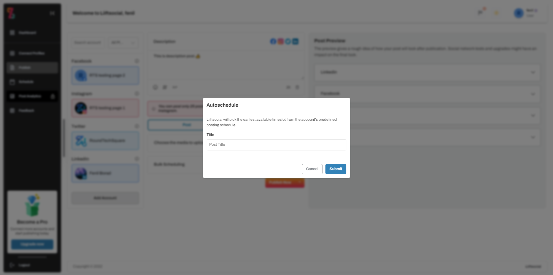 Autoschedule Modal